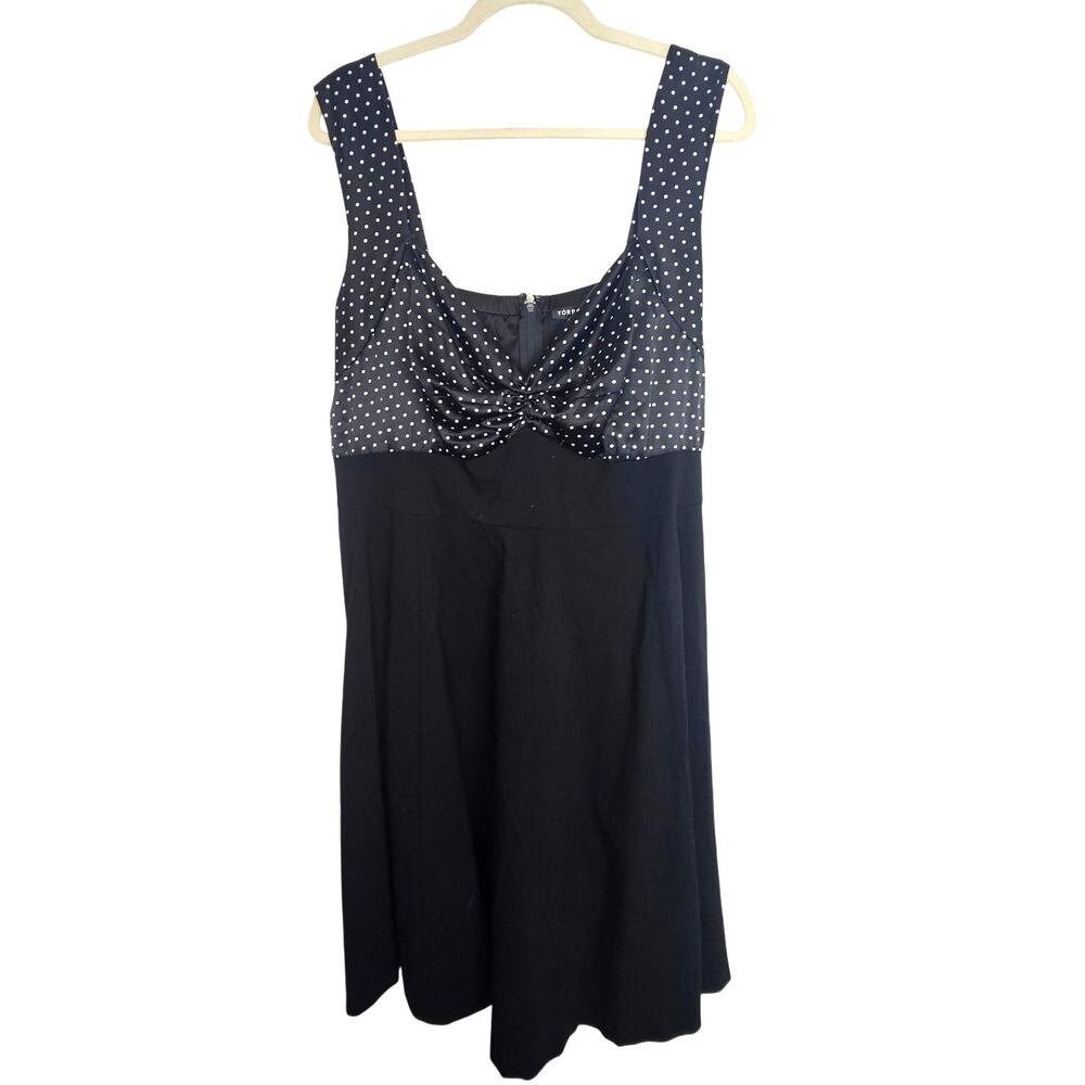 Torrid Womens Polka Dot Mini Dress Plus Size 24 Skater Classic Wedding Guest